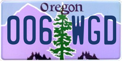OR license plate 006WGD