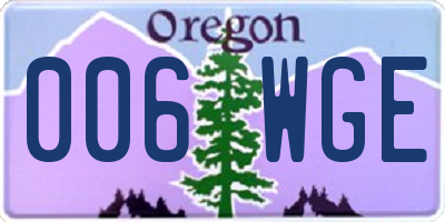 OR license plate 006WGE