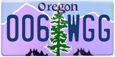 OR license plate 006WGG