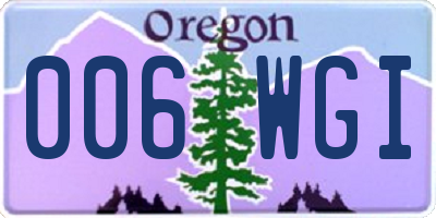 OR license plate 006WGI