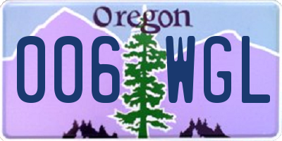 OR license plate 006WGL
