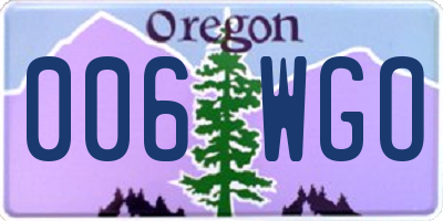 OR license plate 006WGO