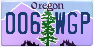 OR license plate 006WGP
