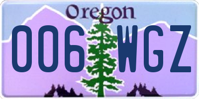 OR license plate 006WGZ