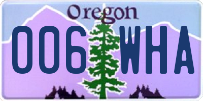 OR license plate 006WHA