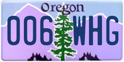 OR license plate 006WHG