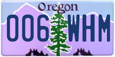 OR license plate 006WHM