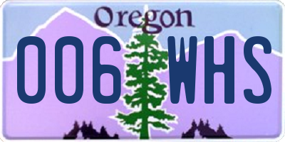 OR license plate 006WHS