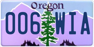 OR license plate 006WIA