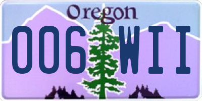 OR license plate 006WII