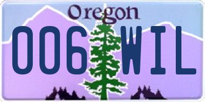 OR license plate 006WIL