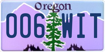 OR license plate 006WIT
