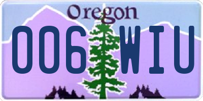 OR license plate 006WIU