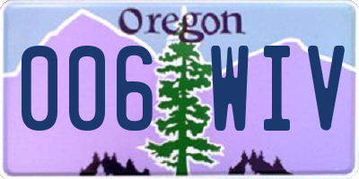 OR license plate 006WIV
