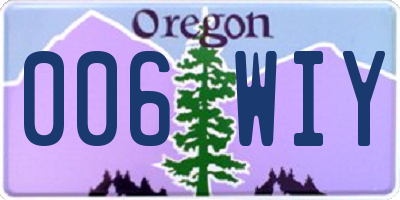 OR license plate 006WIY