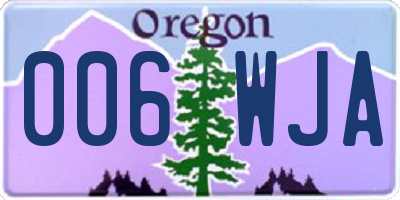 OR license plate 006WJA