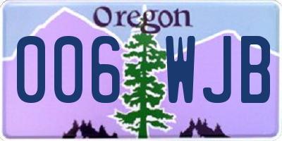 OR license plate 006WJB