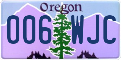 OR license plate 006WJC