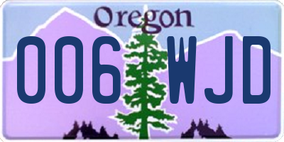 OR license plate 006WJD