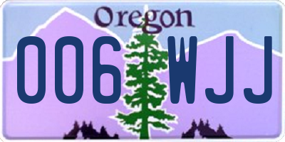 OR license plate 006WJJ