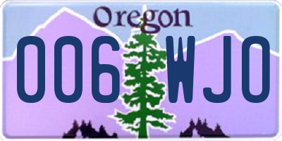 OR license plate 006WJO