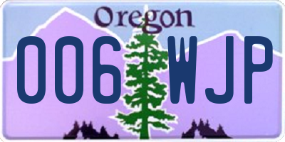 OR license plate 006WJP