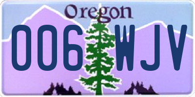 OR license plate 006WJV