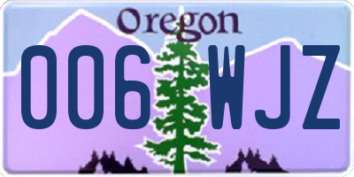 OR license plate 006WJZ