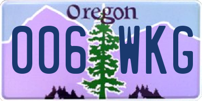 OR license plate 006WKG