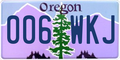 OR license plate 006WKJ