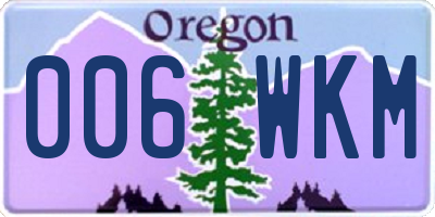 OR license plate 006WKM