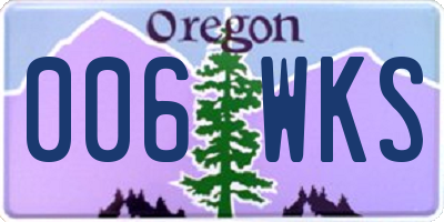 OR license plate 006WKS