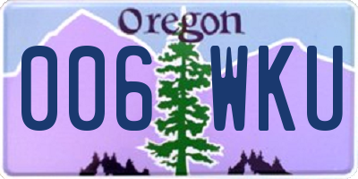 OR license plate 006WKU