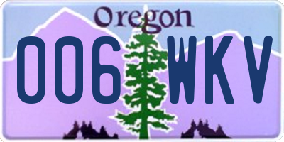 OR license plate 006WKV