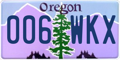 OR license plate 006WKX