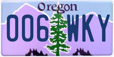 OR license plate 006WKY