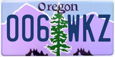 OR license plate 006WKZ