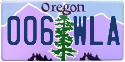 OR license plate 006WLA