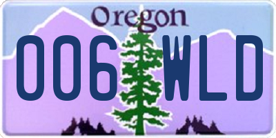 OR license plate 006WLD