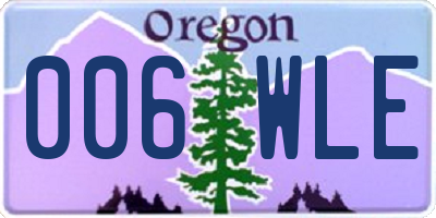 OR license plate 006WLE