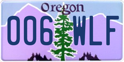 OR license plate 006WLF