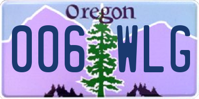 OR license plate 006WLG
