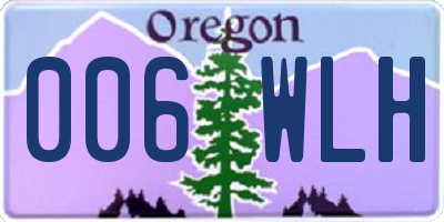 OR license plate 006WLH