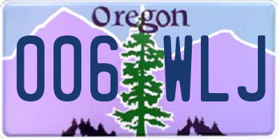 OR license plate 006WLJ