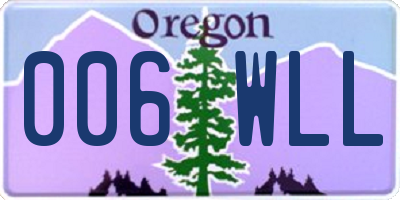 OR license plate 006WLL