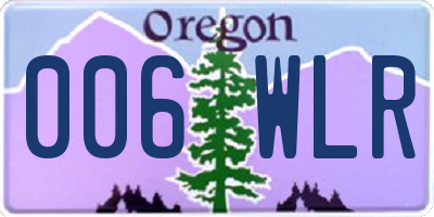 OR license plate 006WLR