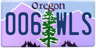 OR license plate 006WLS