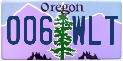 OR license plate 006WLT