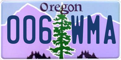 OR license plate 006WMA
