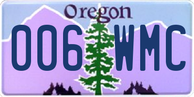 OR license plate 006WMC